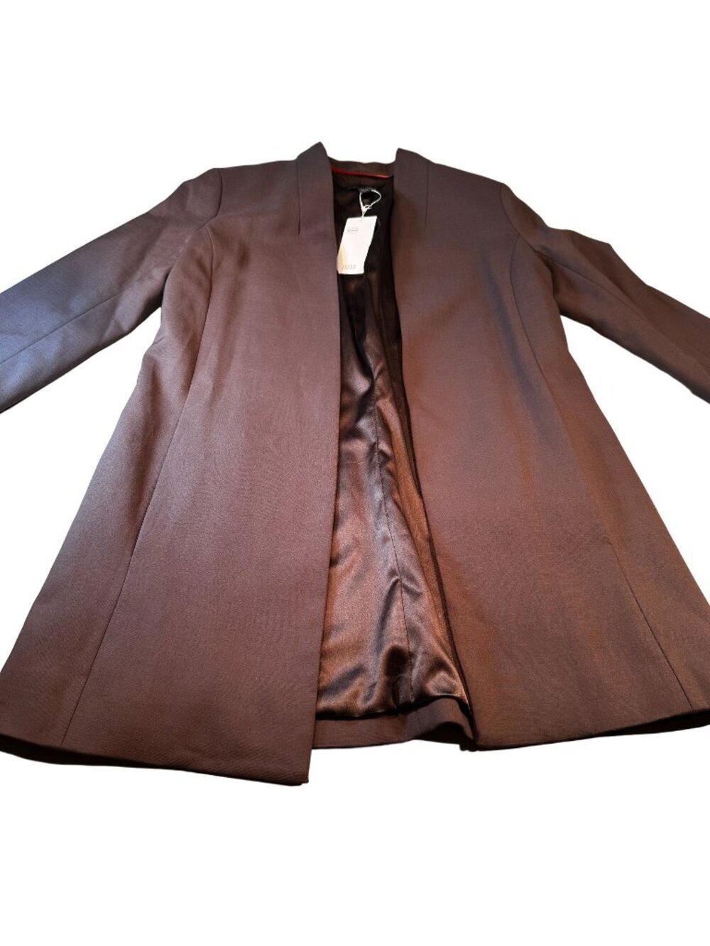 Eileen Fisher System Blazer Women Drapey Tencel Long Jacket Cardigan Open Front